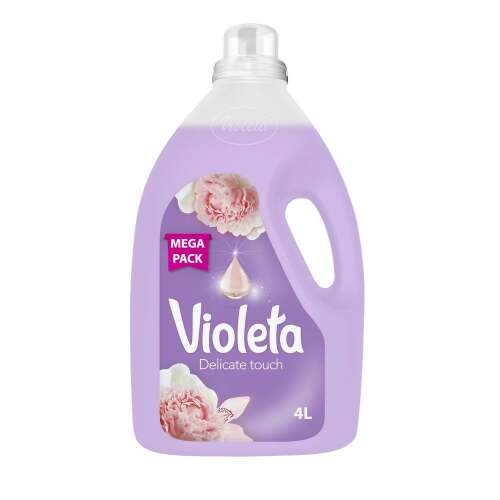 Омекотител за тъкани Violeta Delicate Touch, 4L, Mega Pack, аромат на бяла пион и мускус