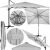 Springos XXL rectangular garden parasol 3x4m, light grey, features overview