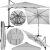 Springos XXL rectangular garden parasol 3x4m, light grey, features