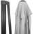 Springos XXL square cantilever patio umbrella, light gray, close-up of pole