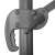 Springos XXL square cantilever patio umbrella, light gray, close-up of crank mechanism
