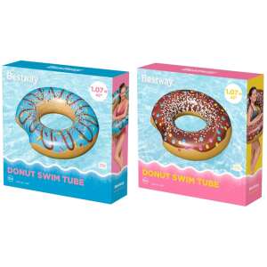 Bestway Fánk Úszógumi, felfújható úszó gyűrű, fánk formájú, kék és barna, színes szórással, 107 cm - Felnőtt úszógumi