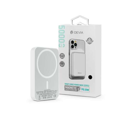 Devia Kintone Series V2 PD20W Magnetic Wireless Charging Power Bank - 5000 mAh - white