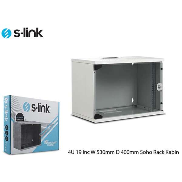 S-Link Rackszekrény - 4U 19" fali kivitel (190x530x400mm, Fl...