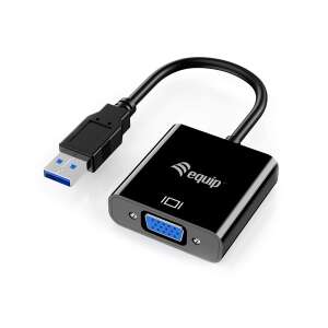 Adaptor Equip USB 3.0 la VGA, negru - Equip