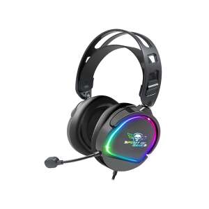 Spirit of Gamer PRO-H6 RGB Black Gaming Headset, MultiPlatform, with Microphone, 3.5mm Jack, Volume Control, 2m Cable, Black - Gaming headset