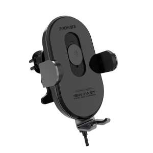 Promate POWERMOUNT 15 15W gyors vezeték nélküli autós töltő, fekete - Autós töltő