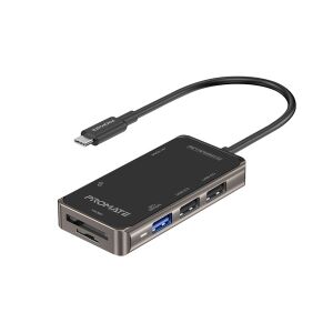 Promate PrimeHub Lite 7 az 1-ben USB-C Hub 4K HDMI, USB 3.0, USB 2.0, SD/MicroSD kártyaolvasóval - Promate