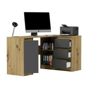 Modern Corner Computer Desk N12 - Artisan Oak - Anthracite 98114245 - Computer Desk