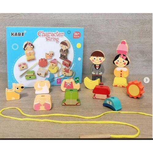 Fűzőcskés fejlesztő játék - Karakterek - Kabi  Character string