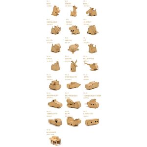 Karton Játékok - Színezhető Járművek és Állatok - 12 db