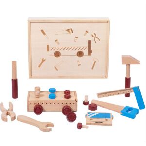 Gyermek Fa Szerszámos Láda fa szerszámosláda játék 15 szerszámmal - Barkácsolás
