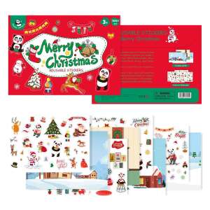 Panda Junior karácsonyi újrafelhasználható matricás füzet több mint 100 matricával - Panda Juniors