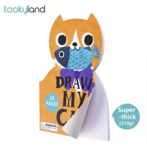 Tooky Land Rajzolj Meg! Cica Omaľovánka, 20 strán, dizajn mačky - Brožúry s aktivitami, maľovánky