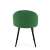 Akord 077 Zelená zamatová jedálenská stolička, pohľad zozadu na bielom pozadí