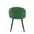 Akord 077 Zelená zamatová jedálenská stolička, pohľad zozadu na bielom pozadí