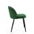 Akord 077 Grüner Samt Esszimmerstuhl, Seitenansicht auf Weiß