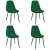 Akord 01 Étkezőszék szett 4 db, zöld bársony, fekete lábak
