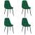 Akord 01 Étkezőszék szett 4 db, zöld bársony, fekete lábak