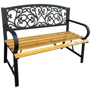 Akord Parki Kerti Pad NERINA, Fém és Fa, 118x87x51,5 cm