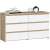 Akord CL100 6-Drawer Dresser, Sonoma Oak and White Finish