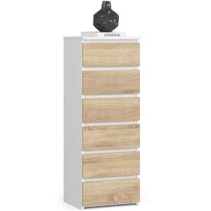 6 fiókos Komód P109_40 #fehér/sonoma