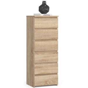 Akord - CLP 6-Fiókos Komód Dió Sonoma - 40x109x35 cm, Laminált Lemez, ABS Szegéllyel, Összeszerelhető Bútor