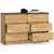 Akord K120 6-Drawer Dresser with Open Drawers, Oak Craft