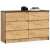 Akord K120 6-Drawer Dresser, Oak Craft Finish, Front View