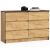 Akord K120 6-Drawer Dresser, Craft Oak Finish