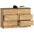 Akord K120 6-Drawer Dresser with Open Drawers, Oak Craft
