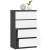 Akord Grafit Szürke és Fehér 4 Fiókos Komód nyitott fiókokkal