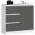 Akord K80 Jerry White and Graphite Grey Sideboard with 3 Drawers and Door