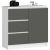 Akord K80 Jerry White and Graphite Grey Sideboard with 3 Drawers and Door