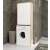 FIN P180_64 Sonoma Oak and White Washing Machine Cabinet in bathroom setting