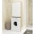 FIN P180_64 Sonoma Oak and White Washing Machine Cabinet in bathroom setting