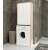 FIN Washing Machine Cabinet P180_64 - Sonoma/White, 2-door cabinet for storage above washing machine, with shelves, in a bathroom setting