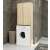 FIN Washing Machine Cabinet P180_64 - Sonoma, 2-door cabinet for above washing machine, wood-look finish, in bathroom setting