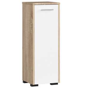 AKORD FIN S30 1D Sonoma Oak and White Bathroom Cabinet - Akord
