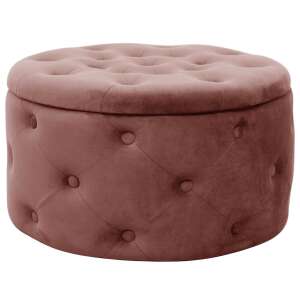ALIA Púder Pink Velvet Storage Ottoman - Akord