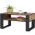 Akord Domi coffee table with shelf, walnut craft and black frame