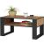 Akord Domi coffee table, walnut craft top, black legs, shelf