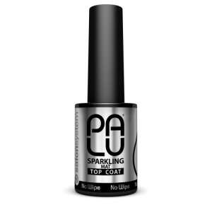 Palu Top Coat Sparkling Matt No Wipe, 11g, törlőkendő nélküli fedőlakk, gél lakk fedőlakk, matt fedőlakk, csillogó fedőlakk, körömlakk fedőlakk, professzionális körömápolás - Műköröm alapozó & fedő zselé