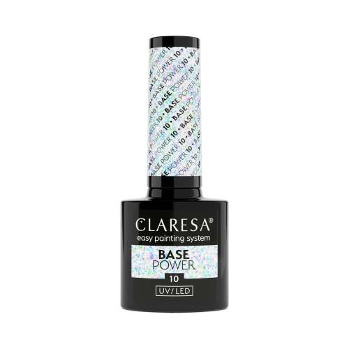Claresa Base Power 10 UV/LED gél, könnyű festési rendszer, köröm alap, átlátszó, természetes hatás, francia manikűr, babyboomer, gyors felviteli, kötés nélkül, tökéletes tapadás, metakril- és akrilsav mentes, minden típusú természetes körmön használható, manikűr, pedikűr