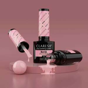 Claresa Base Power 12 UV/LED lac de gel, culoare roz nud, sistem de aplicare ușor, pentru unghii naturale - Unghii artificiale cu gel