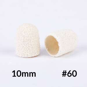 AlleMed Pedikűr csiszolósapka, Fehér, 10mm, #60 szemcsés, 10 db-os csomag - Pedikűr csiszolófej