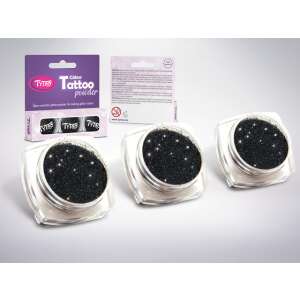 Tyiss Csillámpor Tetoválás Fekete 3 x 2,5 ml - Körömdíszítő csillámpor