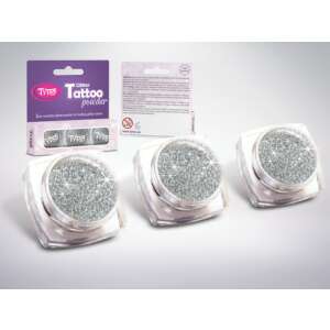Tyiss Csillámpor Tetováláshoz Ezüst 3 x 2,5ml - Körömdíszítő csillámpor