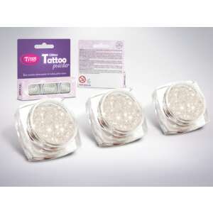 Tyiss Csillámpor Tetováláshoz Gyémánt, 3 db 2,5 ml-s üveg, kozmetikai csillámpor csillámtetováláshoz - Körömdíszítő csillámpor