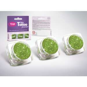 Tyiss csillámpor szett 3 x 2,5 ml Aranyzöld - Körömdíszítő csillámpor